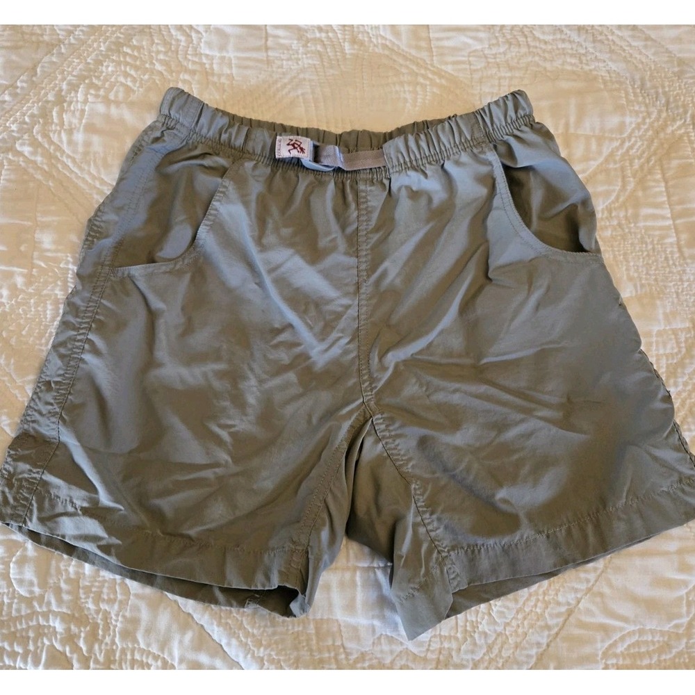 Gramicci Women's Gray Nylon Shorts Size XS Elastic Belt Pockets 6"